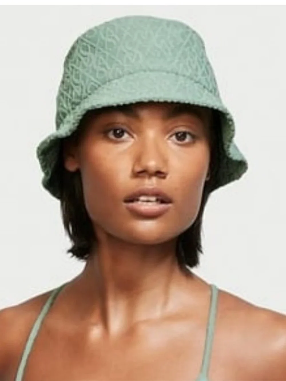 Victoria's Secret Terry Swim Beach Sun Bucket Hat Sage Green New